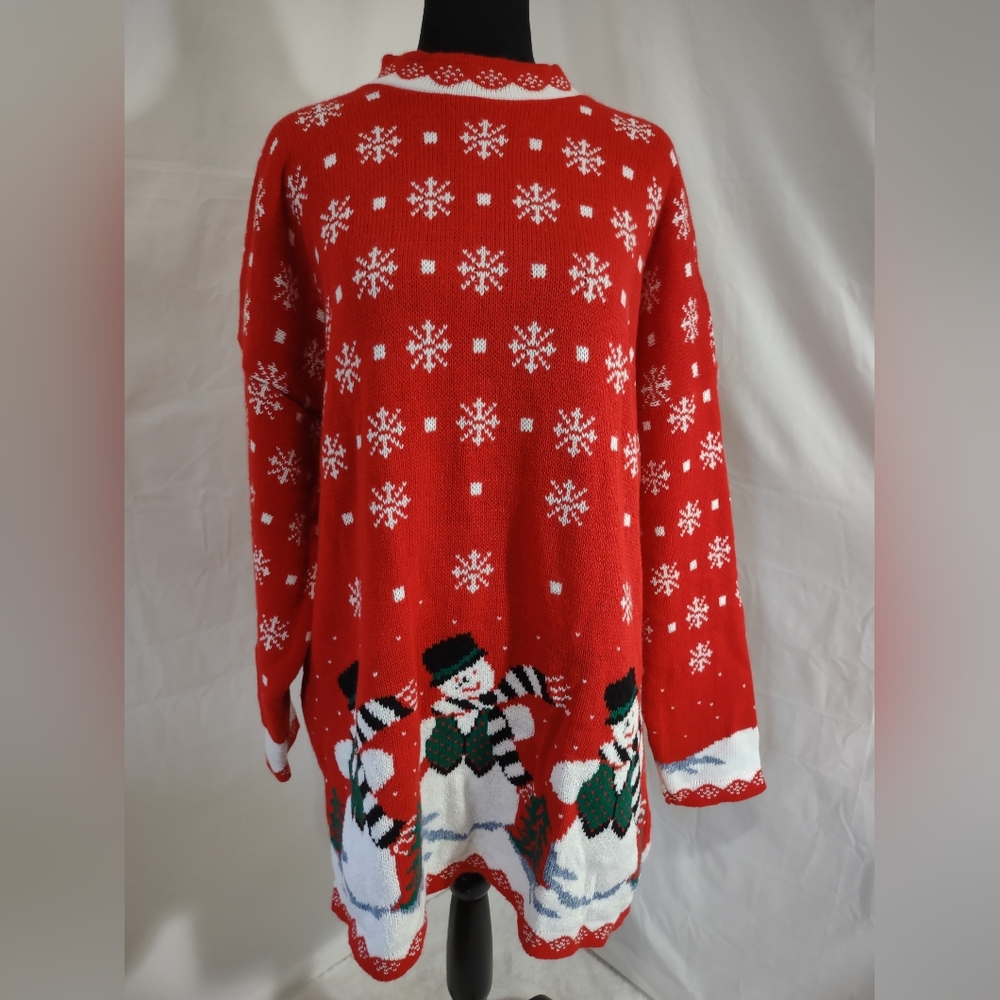 VINTAGE 80's NUTCRACKER Brand NWT Women's Snowman Holiday Sweater Size 3X